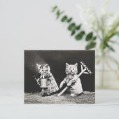 Carte Postale Kitties jardinage | Kitty avec Rake (Debout devant)
