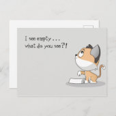 Carte Postale Kitty affamé : Je vois Vide (Devant / Derrière)