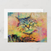 Carte postale Kitty Aquarelle (Devant / Derrière)