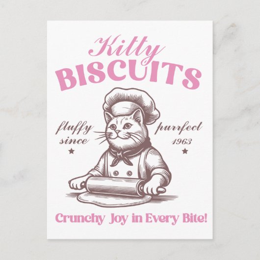Carte Postale Kitty Biscuits Adorable Cat Baker Fabriquant Biscu (Devant)