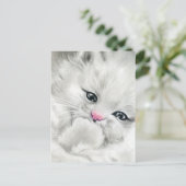 carte postale kitty blanc et rose (Debout devant)