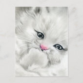 carte postale kitty blanc et rose (Devant)