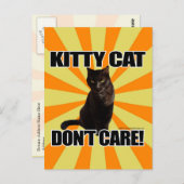 Carte Postale Kitty Cat ne s'en fiche pas (Devant / Derrière)