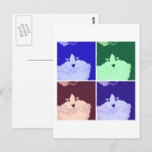 Carte Postale Kitty Cat Pop Art (Devant / Derrière)