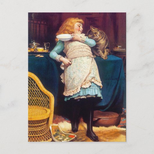 Carte Postale Kitty Chat Love - Art Vintage (Devant)