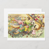 Carte Postale Kitty Chats dans une épicerie, Chats en Vêtements (Devant / Derrière)