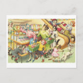 Carte Postale Kitty Chats dans une épicerie, Chats en Vêtements (Devant)