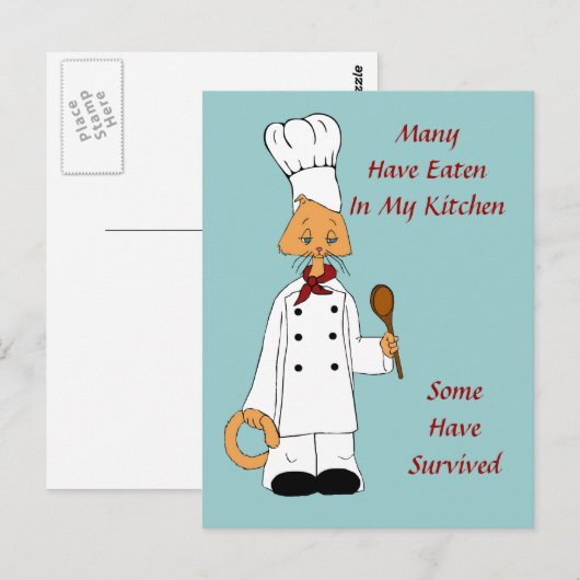 Carte Postale Kitty Chef (Devant / Derrière)