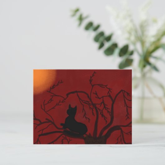 Carte Postale Kitty et la lune (Debout devant)