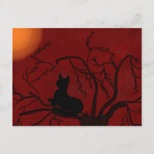 Carte Postale Kitty et la lune