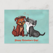 Carte Postale Kitty et Puppy, Heureuse Sainte-Valentin ! (Devant)