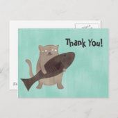 Carte Postale Kitty et son poisson (Devant / Derrière)