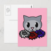 Carte Postale Kitty & Flowers pour enfants (Devant / Derrière)