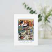 Carte Postale Kitty Fluff ! Cuisine de chat et de souris personn (Debout devant)