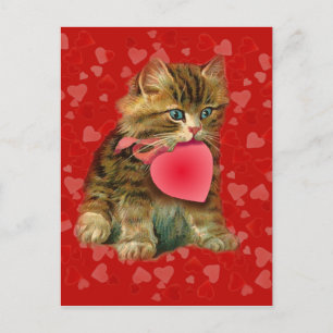 Carte Postale KITTY, & HEARTS par SHARON SHARPE