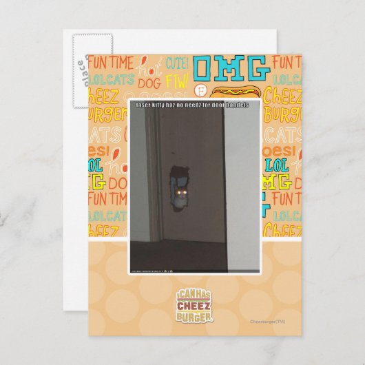 Carte Postale Kitty laser (Devant / Derrière)