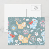 Carte Postale Kitty Motif Trois (Devant / Derrière)