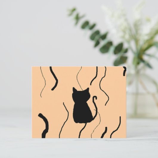 Carte Postale Kitty noir (Debout devant)