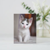 Carte Postale Kitty tacheté blanc (Debout devant)