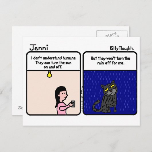 Carte postale Kitty Thoughts (Devant / Derrière)