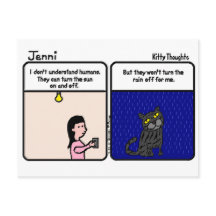 Carte postale Kitty Thoughts