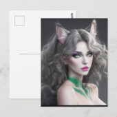 CARTE POSTALE KITTY WAIFU 02 (Devant / Derrière)