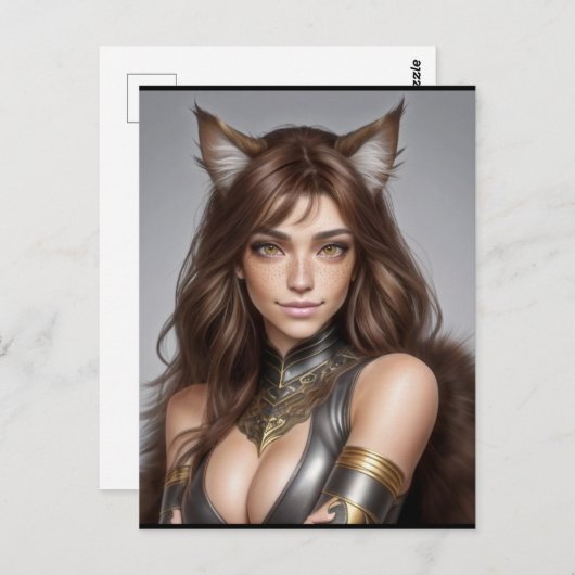 CARTE POSTALE KITTY WAIFU 08 (Devant / Derrière)