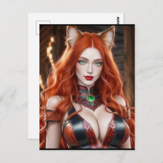 CARTE POSTALE KITTY WAIFU 09 (Devant / Derrière)