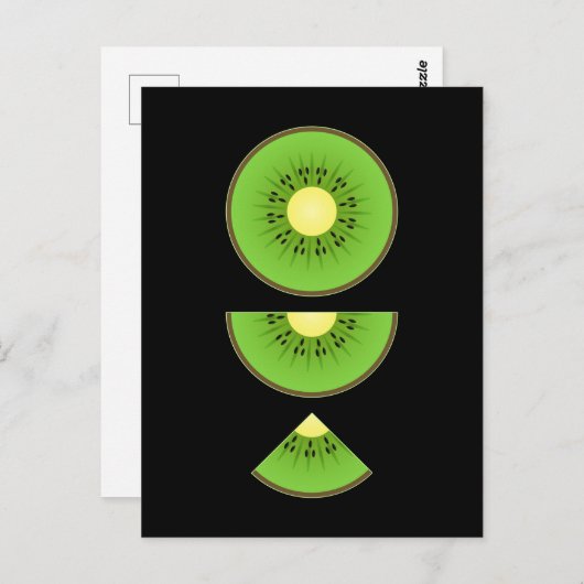 Carte Postale Kiwi Kawaii Fruit Mignon (Devant / Derrière)