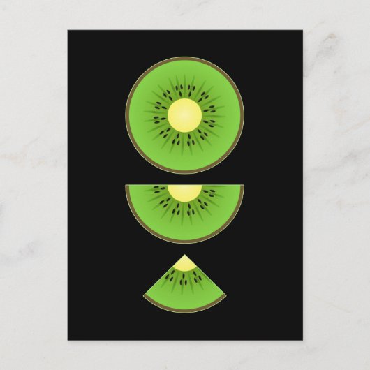 Carte Postale Kiwi Kawaii Fruit Mignon (Devant)