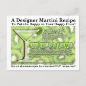 Carte postale Kiwi Martini Recette (Devant)