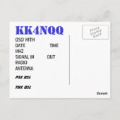 CARTE POSTALE KK4NQQ (Dos)