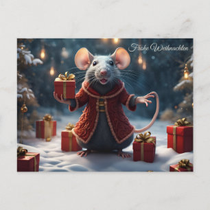 Carte Postale KL Le rat souhaite un joyeux Noël