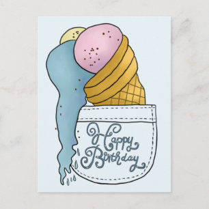 Carte Postale kleckerndes Eis