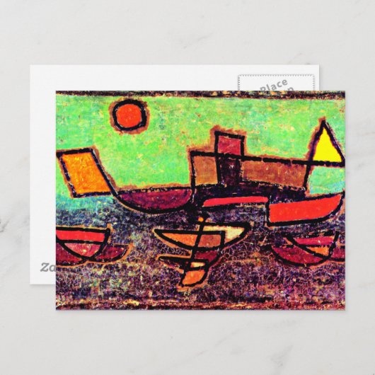 Carte Postale Klee - Afbahrender Dampfer (Devant / Derrière)