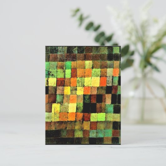 Carte Postale Klee - Ancien son Abstrait sur Noir (Debout devant)