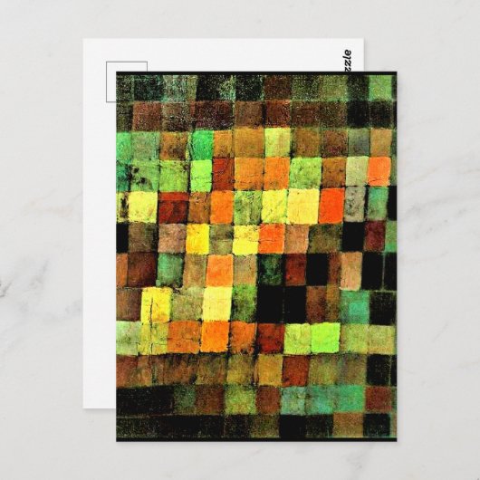 Carte Postale Klee - Ancien son Abstrait sur Noir (Devant / Derrière)