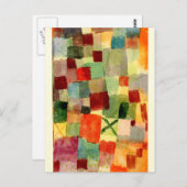 Carte Postale Klee - Aquarelle avec Croix Vert foncé (Devant / Derrière)