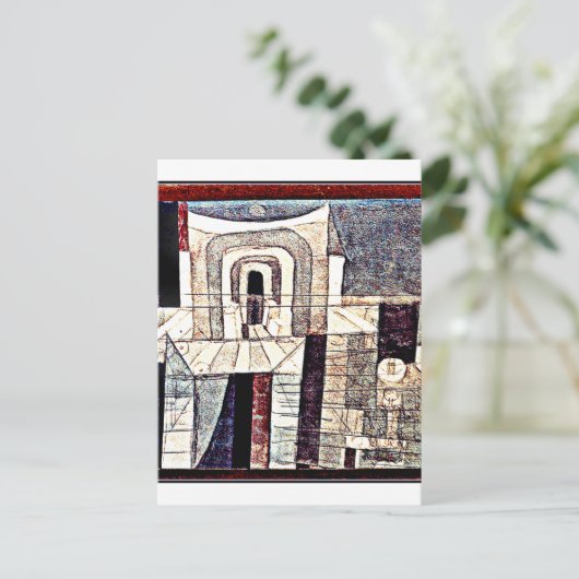 Carte Postale Klee - Architecture en rouge et vert (Debout devant)