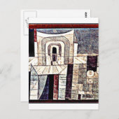 Carte Postale Klee - Architecture en rouge et vert (Devant / Derrière)