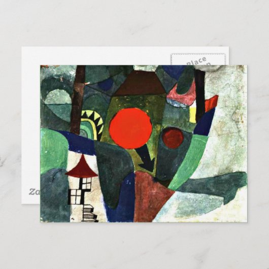 Carte Postale Klee - Avec le soleil de réglage (Devant / Derrière)