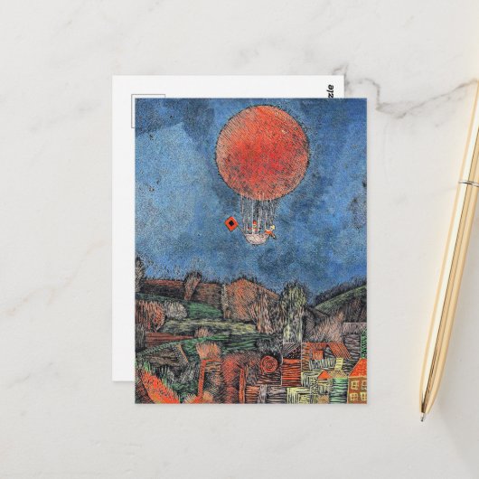 Carte Postale Klee - Balloon Der Luft (Devant/Arrière en situation)