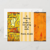 Carte Postale Klee - Citation et peintures (Devant / Derrière)