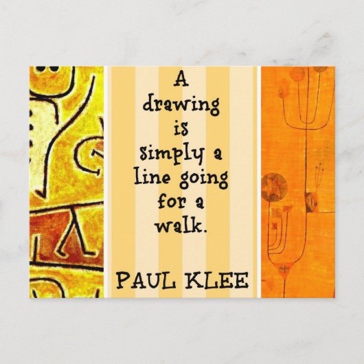 Carte Postale Klee - Citation et Peintures (Devant)