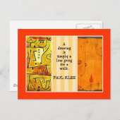 Carte Postale Klee - Citation et peintures (Devant / Derrière)