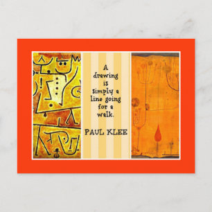 Carte Postale Klee - Citation et peintures