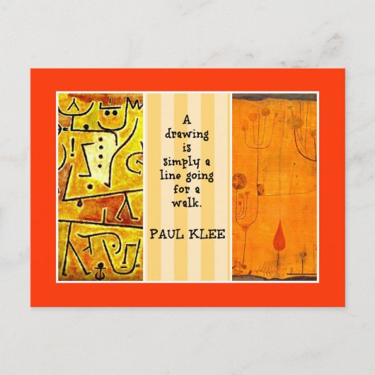 Carte Postale Klee - Citation et peintures (Devant)