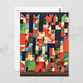 Carte Postale Klee - City Picture avec rouge et vert (Devant / Derrière)