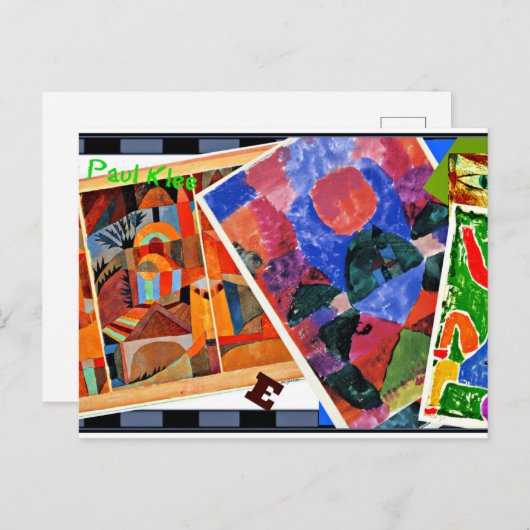 Carte Postale Klee - I Love Paul Klee, collage, (Devant / Derrière)