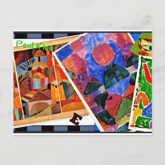 Carte Postale Klee - I Love Paul Klee, collage, (Devant)